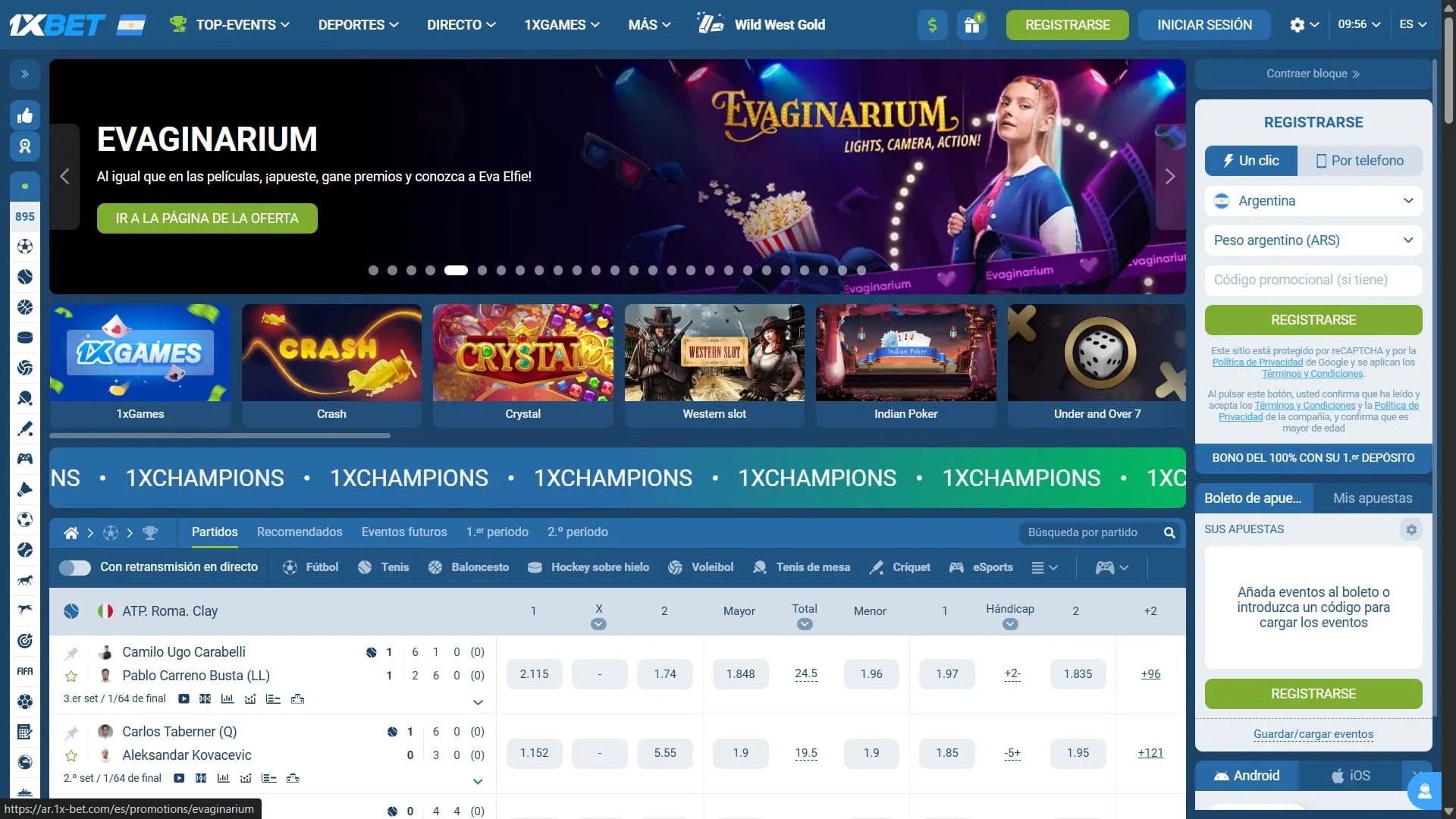 1xBet Solana Casino página principal